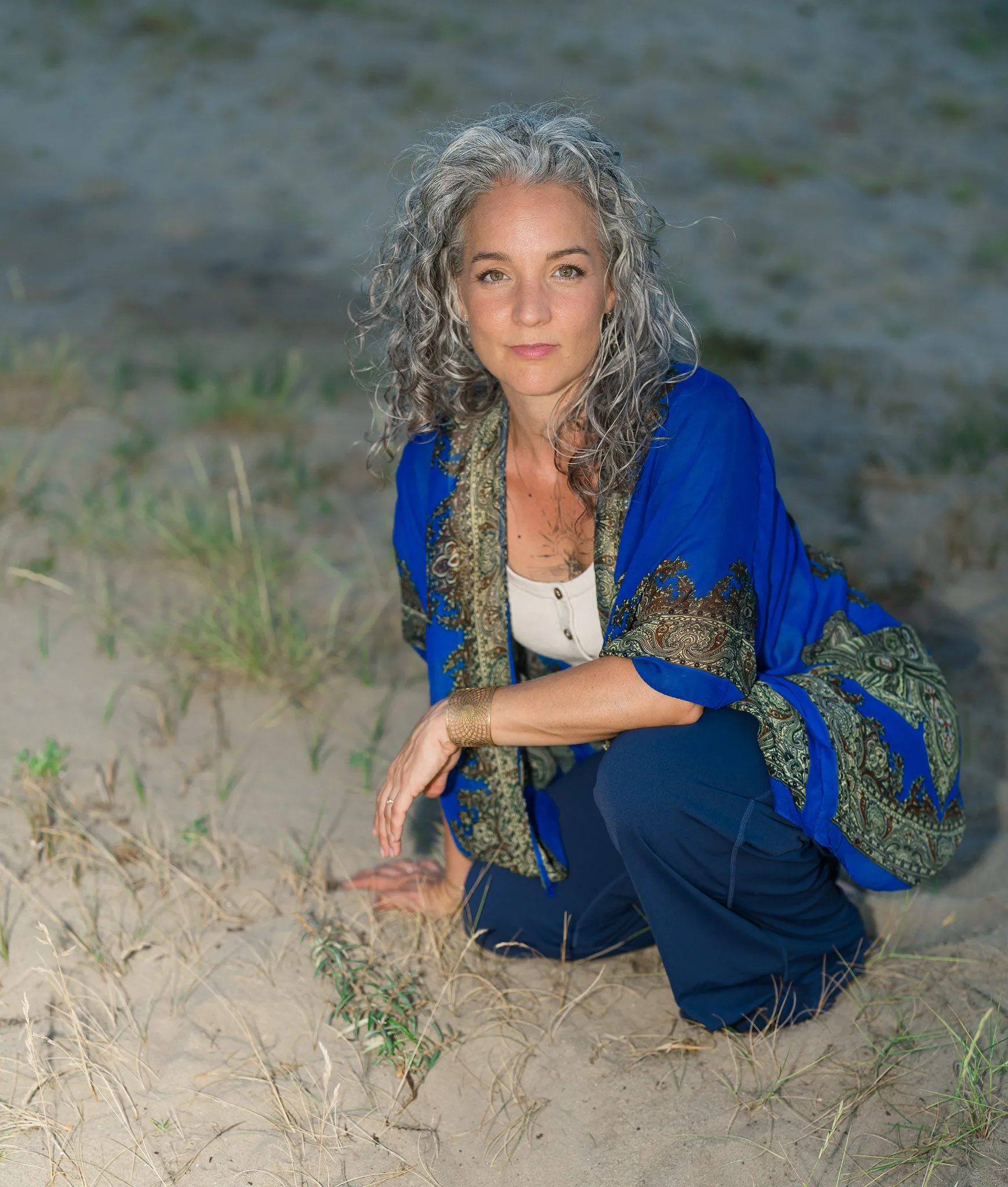 Portret van Hielkje in indigo kimono